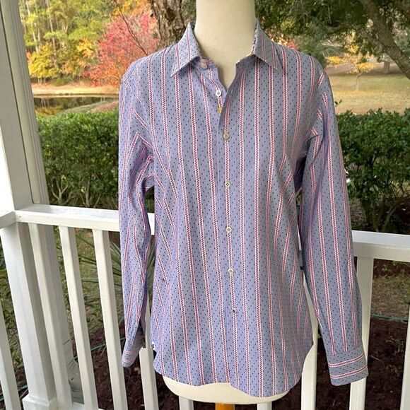 Robert Graham Button Down Printed Top - Picture 1 of 7